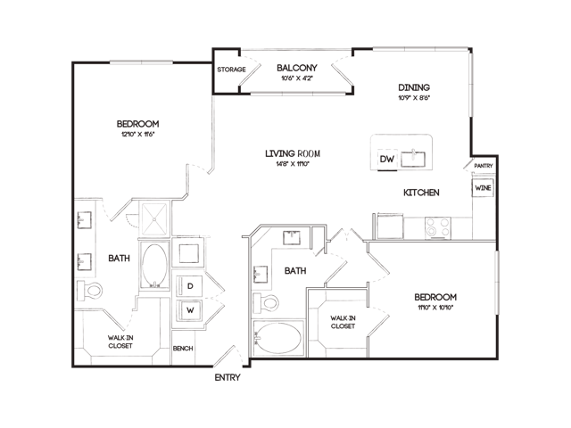 B2 2 Bedroom Floor Plan