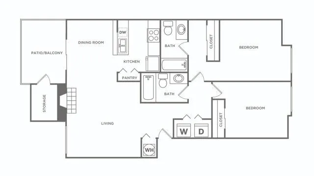 Two Bedroom / Two Bath Renovated | 2 bed 2 bath | 1006 sq ft