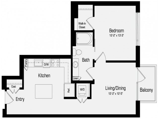 A1 | 1 bed 1 bath | 778 Sq. Ft