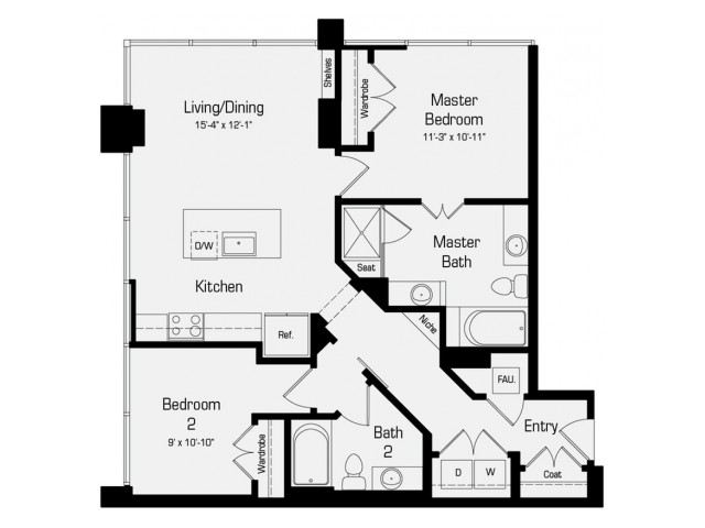 B3-ADA | 2 bed 2 bath | 1116 Sq. Ft.