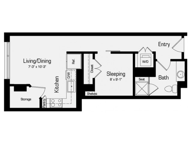 S1 | 1 bed 1 bath | 556 Sq. Ft