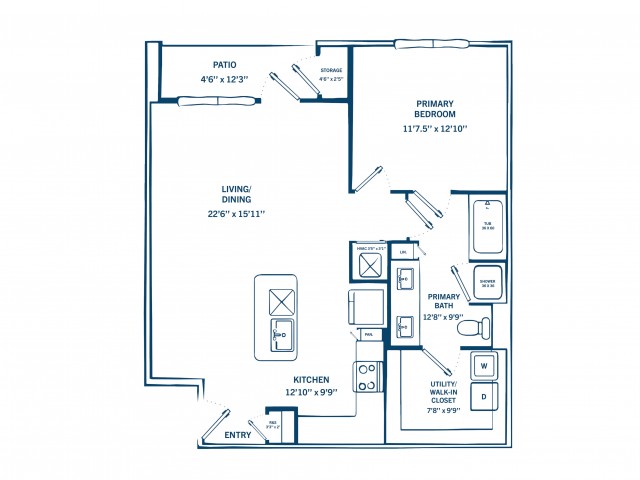 A2C | 1 bed 1 bath | 938 sq ft