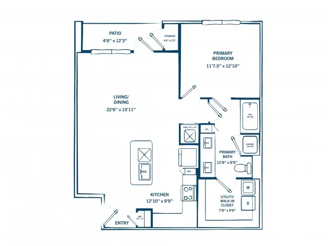 A2B | 1 bed 1 bath | 918 sq ft