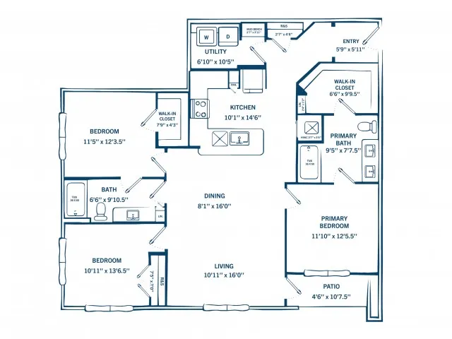 C1HC | 3 bed 2 bath | 1447 sq ft