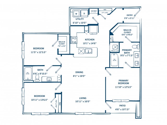 C1 | 3 bed 2 bath | 1447 sq ft