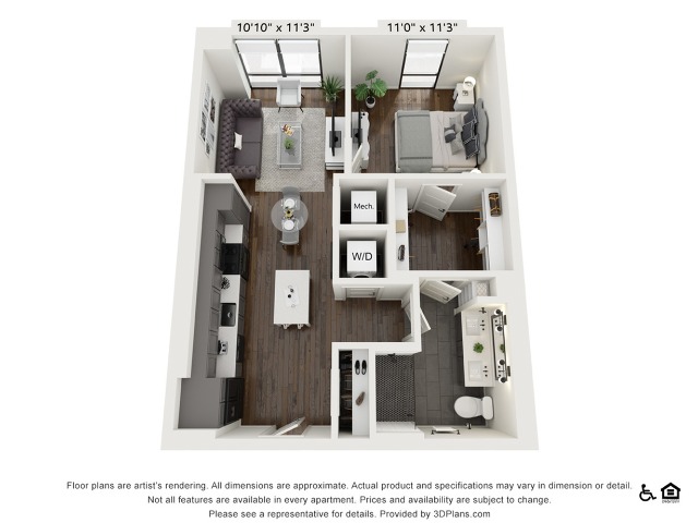 A5A | 1 bed 1 bath | 681 sq ft