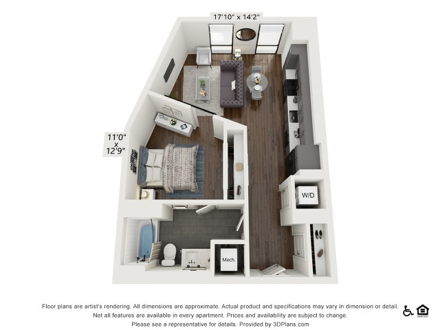 A6 | 1 bed 1 bath | 695 sq ft