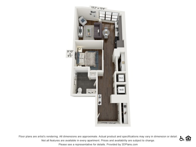 A8 | 1 bed 1 bath | 701 sq ft