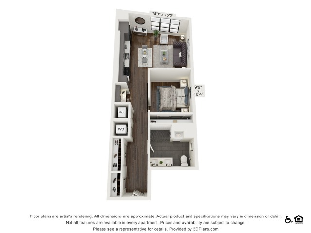 A12 | 1 bed 1 bath | 749 sq ft
