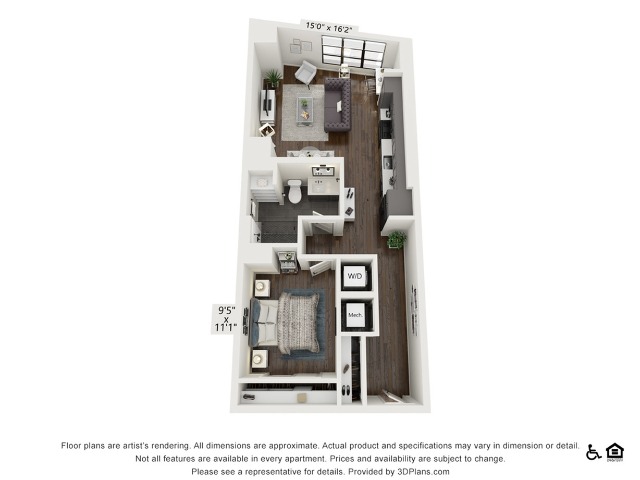 A13 | 1 bed 1 bath | 754 sq ft