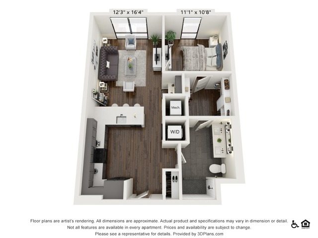 A15 | 1 bed 1 bath | 770 sq ft