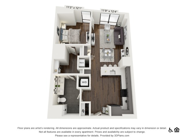 A21 | 1 bed 1 bath | 844 sq ft