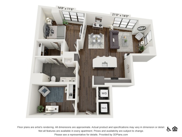 A26 | 1 bed 1 bath | 1024 sq ft