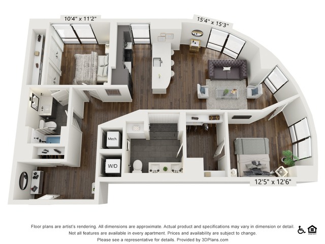 B4 | 2 bed 2 bath | 1173 sq ft