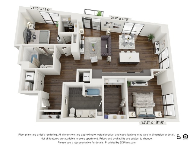 B6 | 2 bed 2 bath | 1304 sq ft