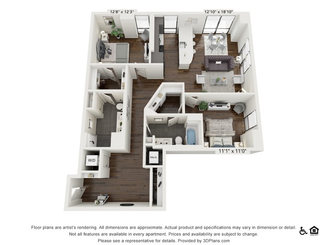 B7 | 2 bed 2 bath | 1308 sq ft