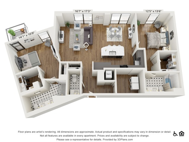 PH-B11 | 2 bed 2 bath | 1491 sq ft
