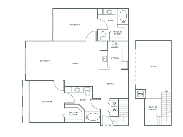 Two Bedroom Two Bath (1464 SF)