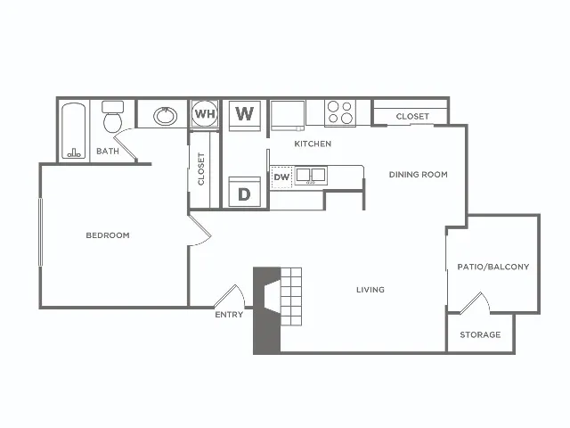 One Bedroom | 1 bed 1 bath | 662 sq ft