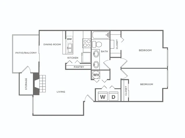 Two Bedroom / One Bath | 2 bed 1 bath | 935 sq ft
