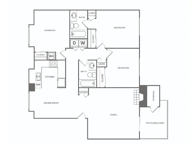 Three Bedroom | 3 bed 2 bath | 1150 sq ft
