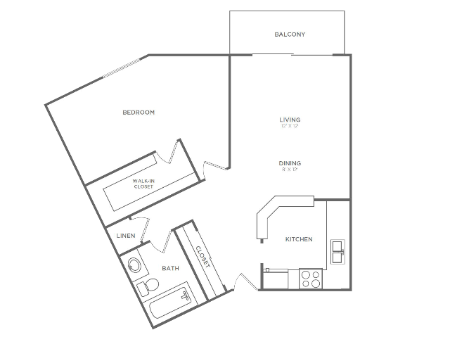 1 Bedroom 1 Bathroom A3r | from 834 sq ft