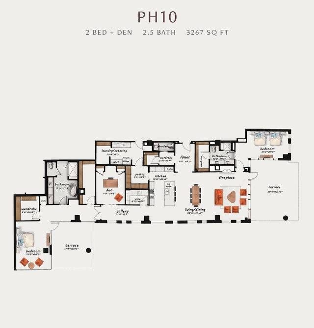 PH10 | 3 Bed 2.5 Bath 3,267 square feet