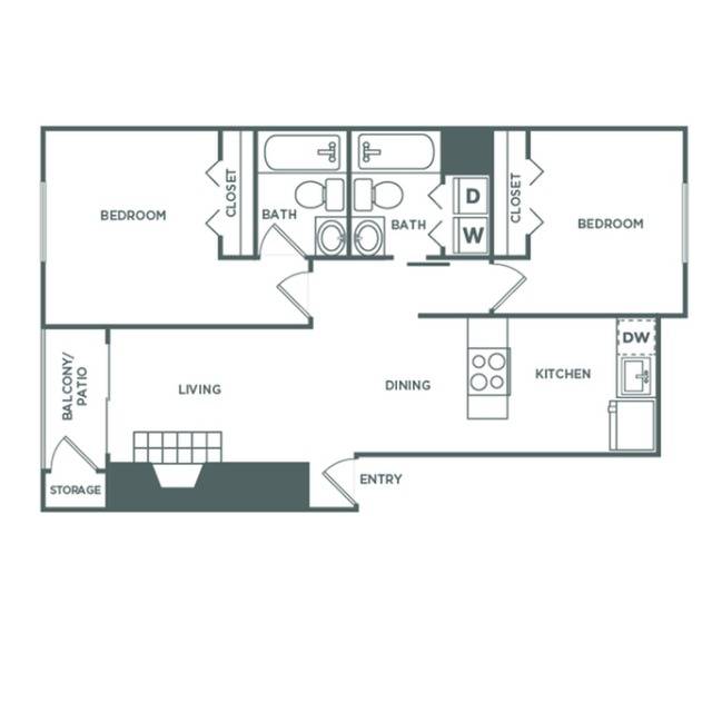 2bx2b renovated | 970 sq ft
