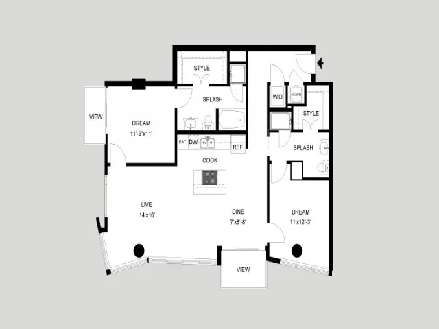 The Zilker | 2 bed 2 bath | from 1208 square feet
