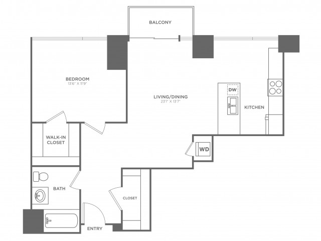 1 bed 1 bath | from 874 square feet