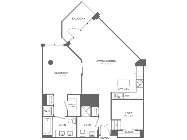 D1 | 1 bed 2 bath | from 1060 square feet
