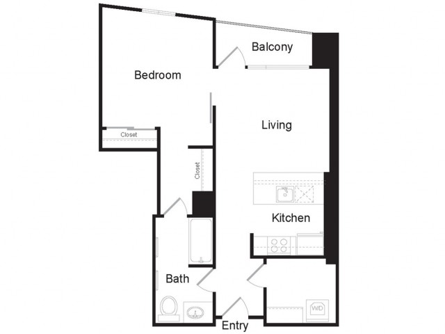 A1 | 1 bed 1 bath | from 744 square feet