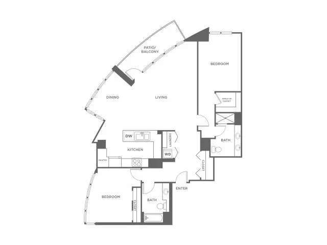 Plan2 | 2 bed 2 bath | from 1374 square feet
