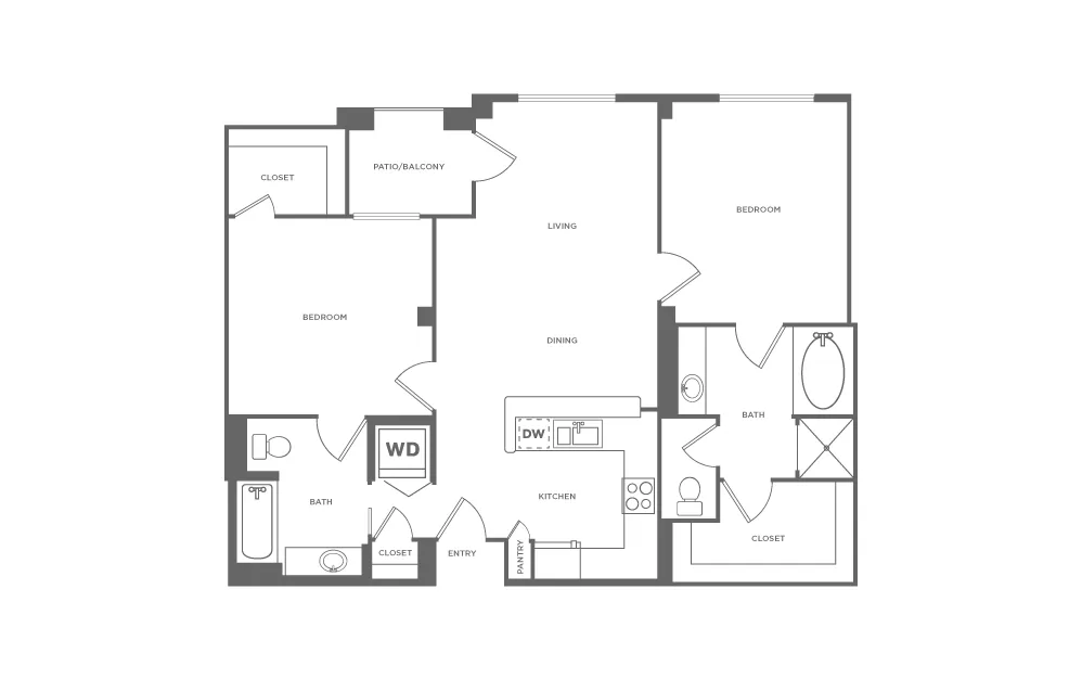B1 | 2 bed 2 bath | from 1077 square feet