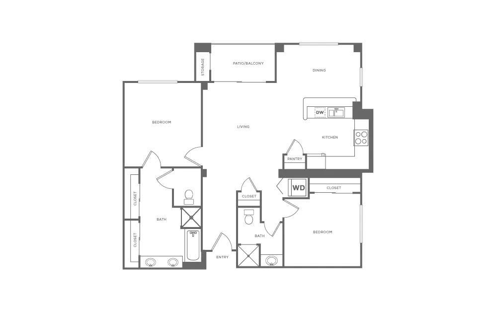 B2 | 2 bed 2 bath | from 1198 square feet