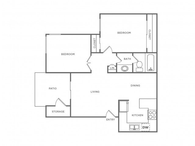 B1R | 2 bed 1 bath | from 747 square feet