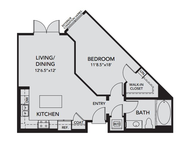 Plan A5 | 1 bed 1 bath | from 738 square feet