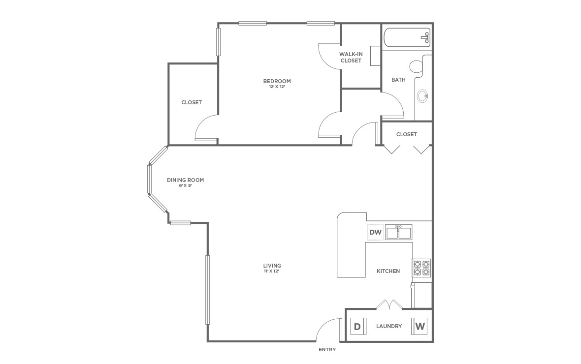 A2 | 1 bed 1 bath | from 870 square feet