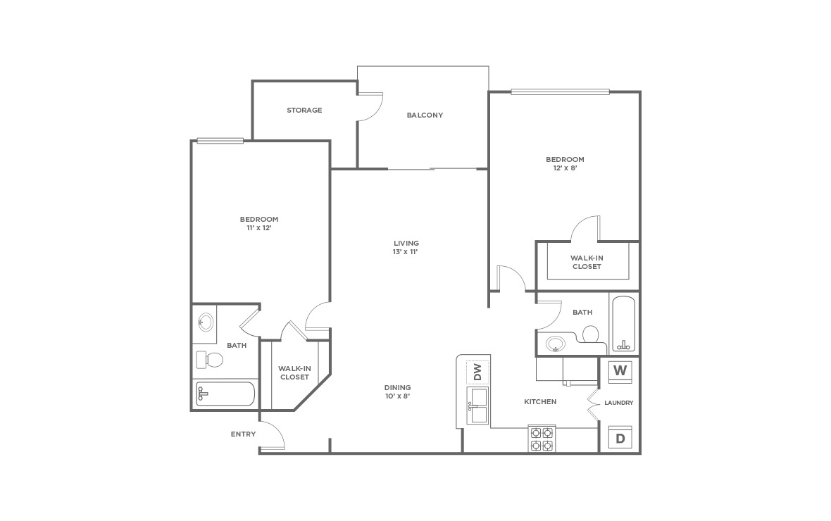 B1 | 2 bed 2 bath | from 1100 square feet