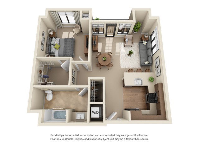 A10R | 1 bed 1 bath | from 867 square feet