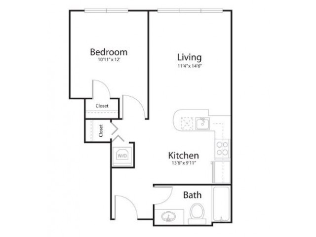 1u1 | 1 bed 1 bath | from 695 square feet