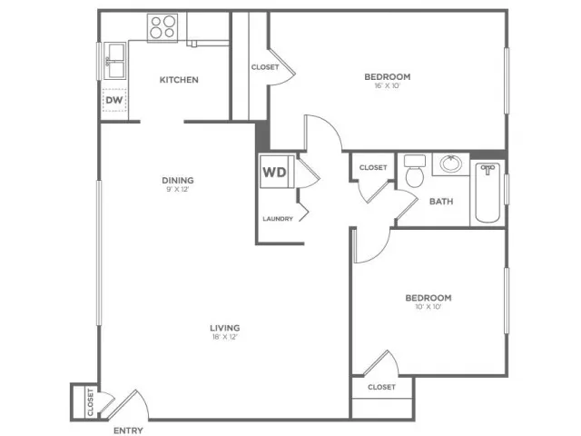 Harstene-Classic | 2 bed 1 bath | from 826 square feet