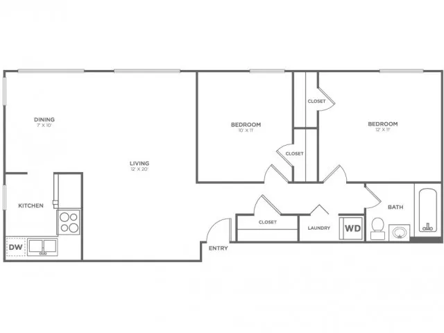Long-Restored | 2 bed 1 bath | from 845 square feet
