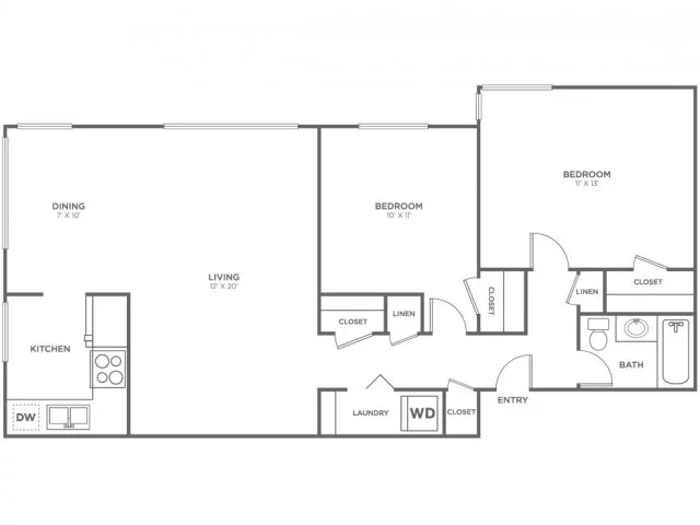 Lopez-Restored | 2 bed 1 bath | from 848 square feet