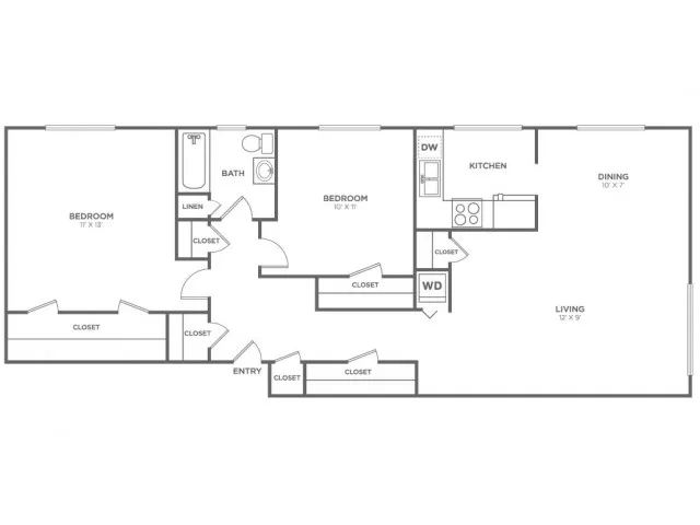 Mercer-Classic | 2 bed 1 bath | from 920 square feet