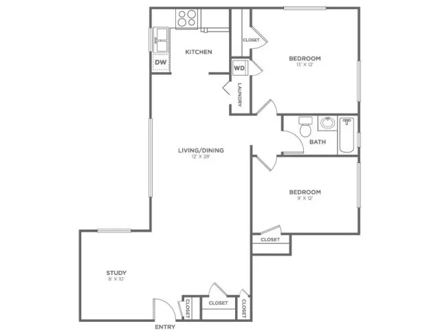 San Juan w/ Den-Restored | 2 bed 1 bath | from 958 square feet