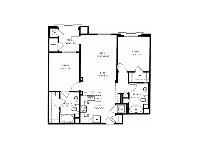 Greenway | 2 bed 2 bath | from 1073 square feet