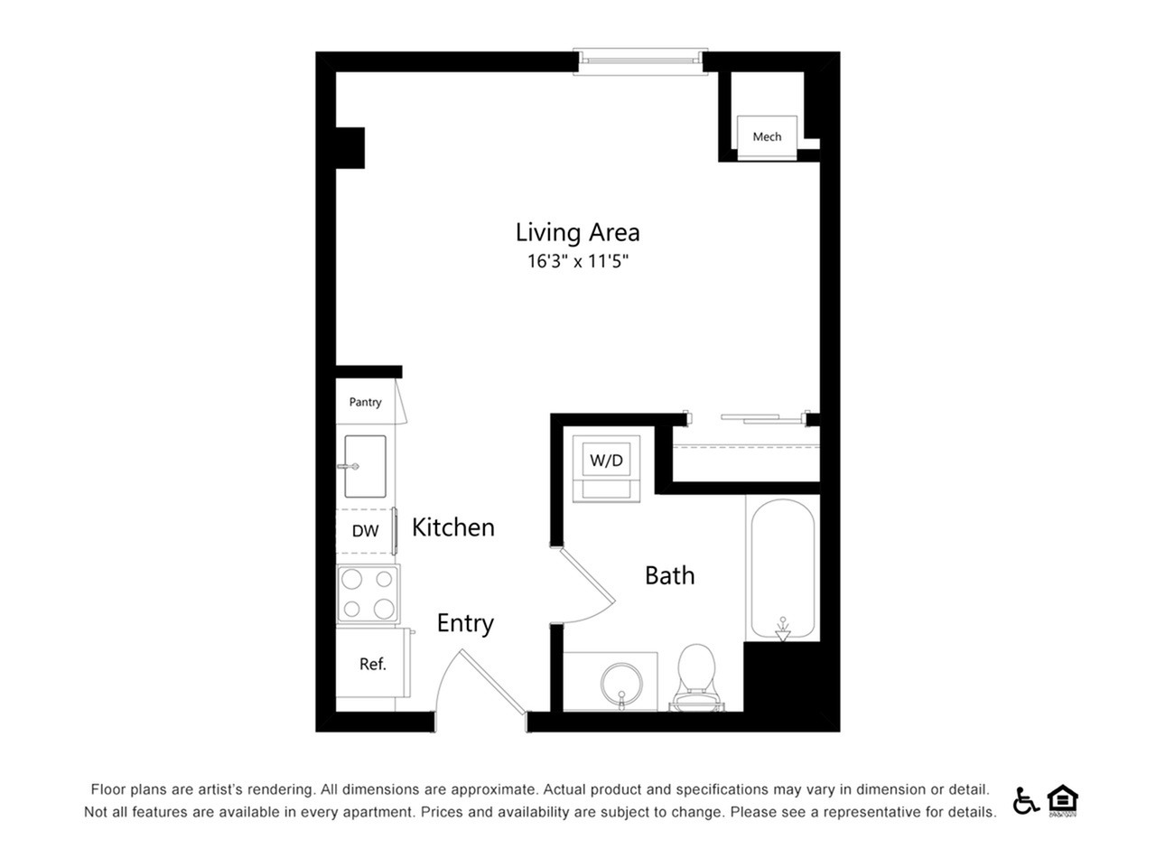S3 | Studio | 372 SF