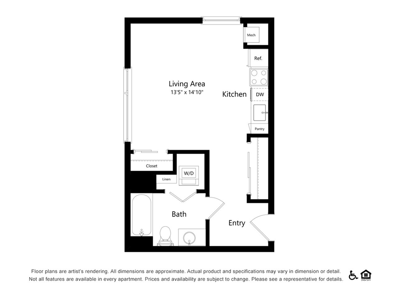 S9 | Studio | 445 SF