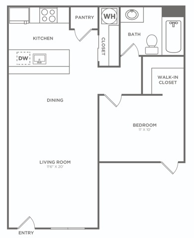 One Bedroom One Bath | 603 sq. ft.